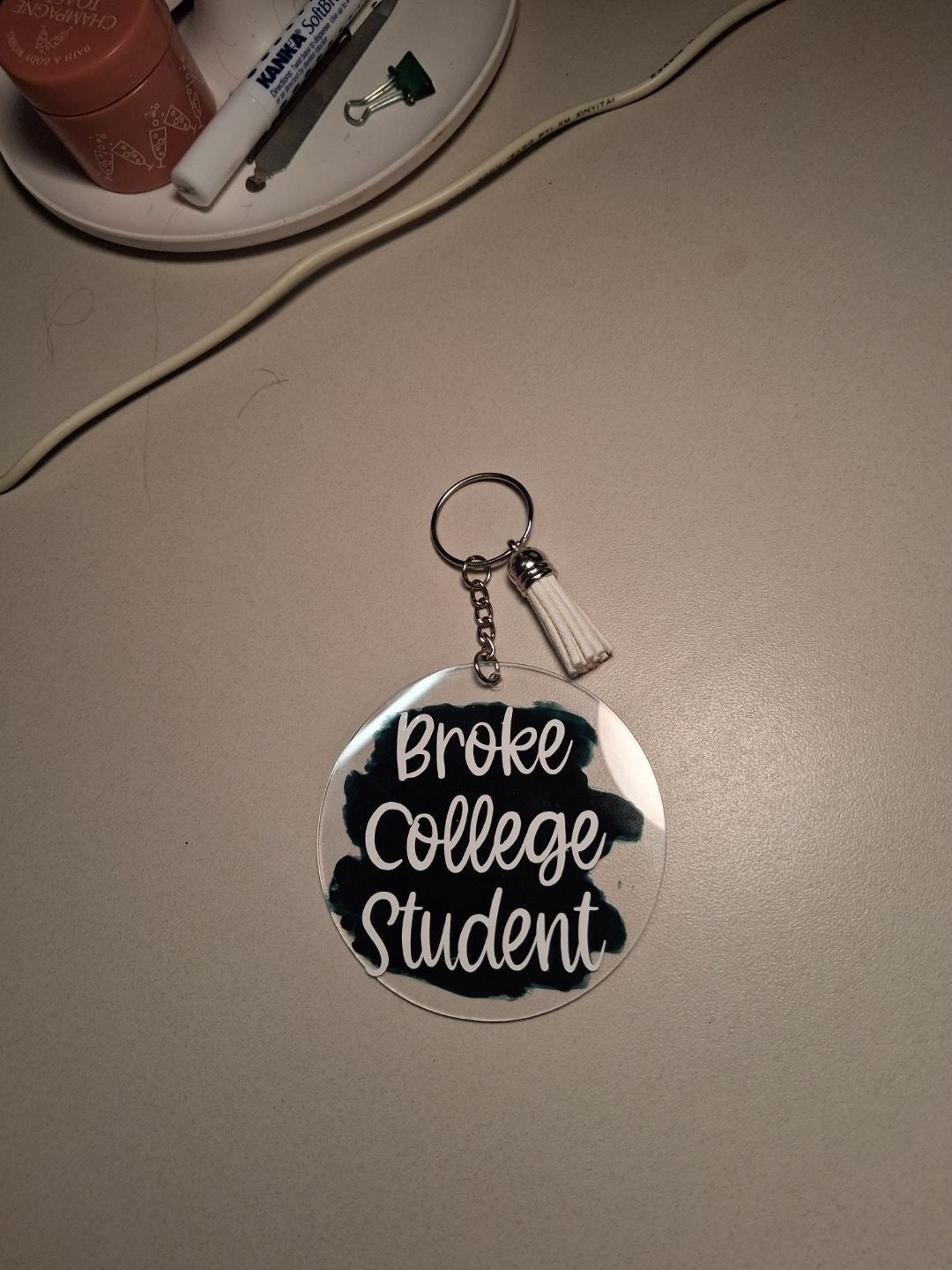 “Broke college student” keychain