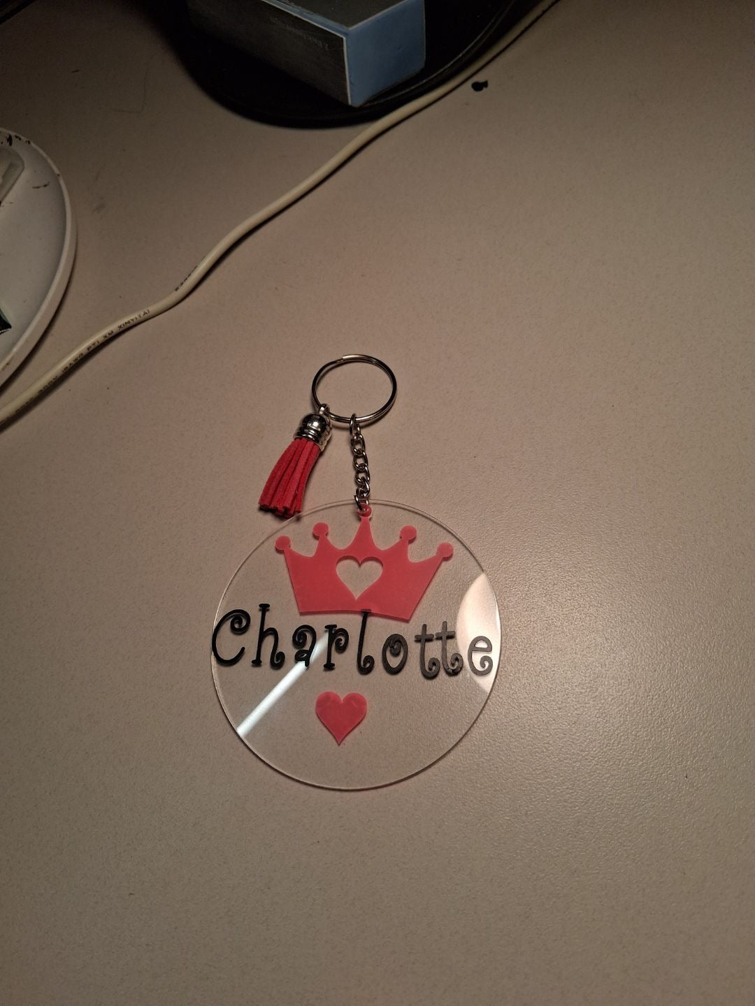 Custom princess bookbag tag/keychain