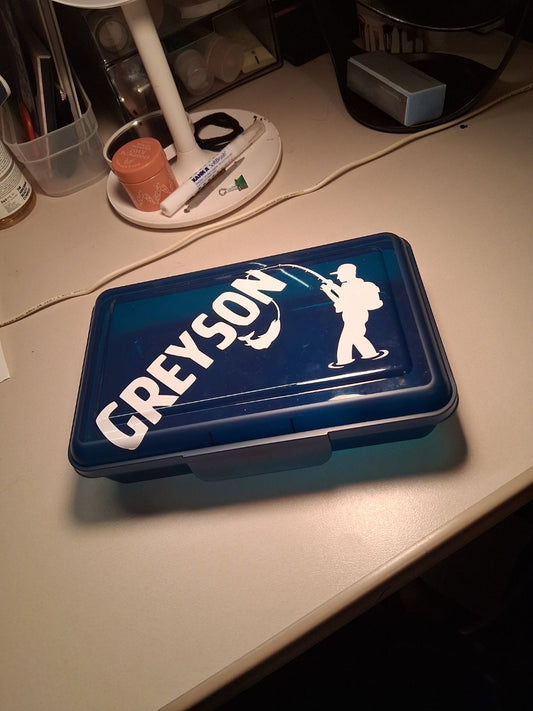 Custom fishing themed pencil box