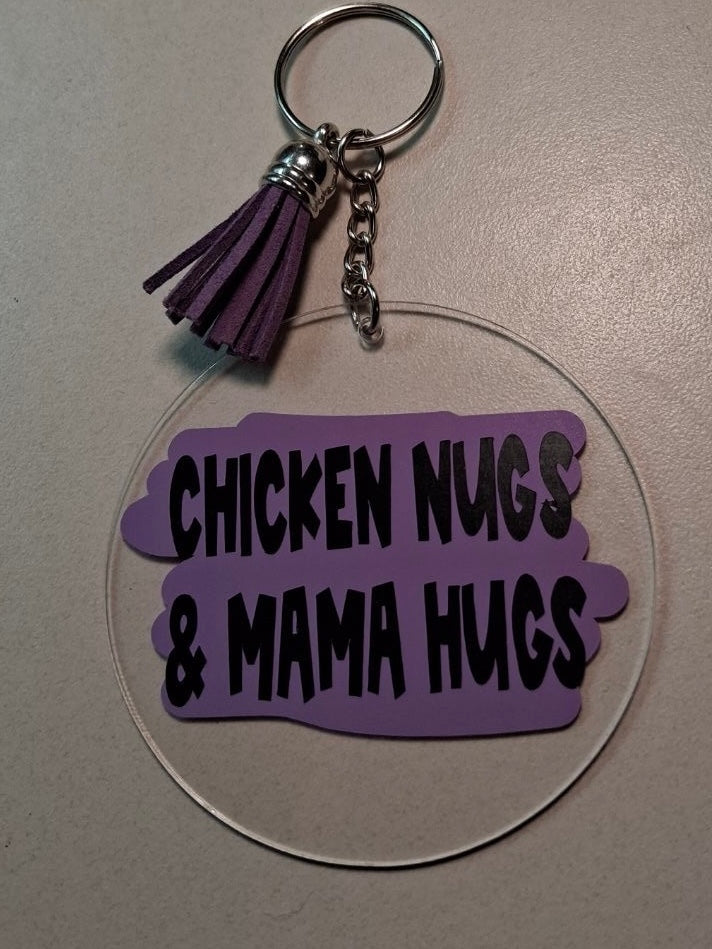 “Chicken Nugs & Mama Hugs” Keychain