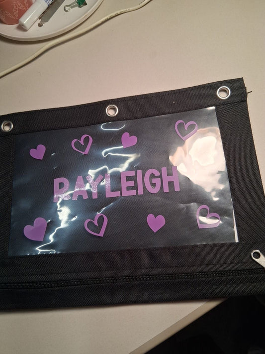 Custom heart design pencil pouches