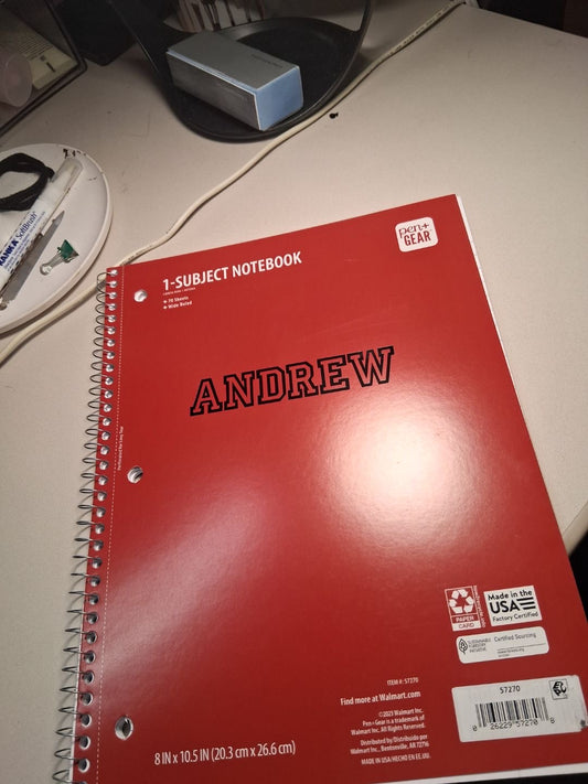 Custom spiral notebook