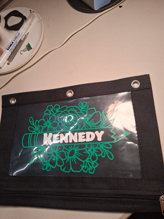 Custom Floral pencil design pencil pouch