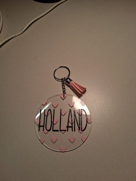 Custom heart design bookbag tag/keychain