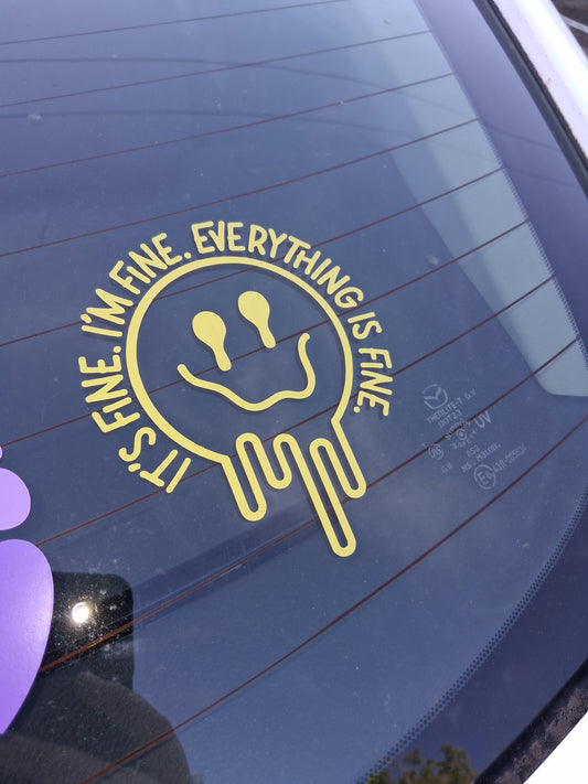 “It’s fine. I’m fine. Everything’s fine.” Car decal